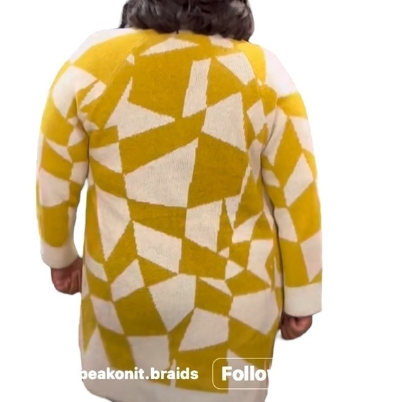 Ava & Viv Geometric Open Front Plus Size Duster Cardigan Nwot - Picture 3 of 16